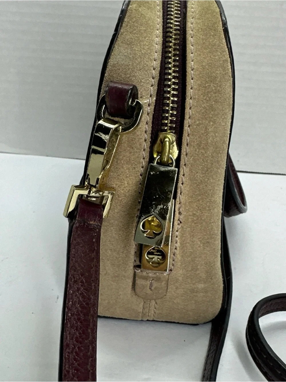kate spade Two-Tone Burgundy and Tan Top-Handle Satchel